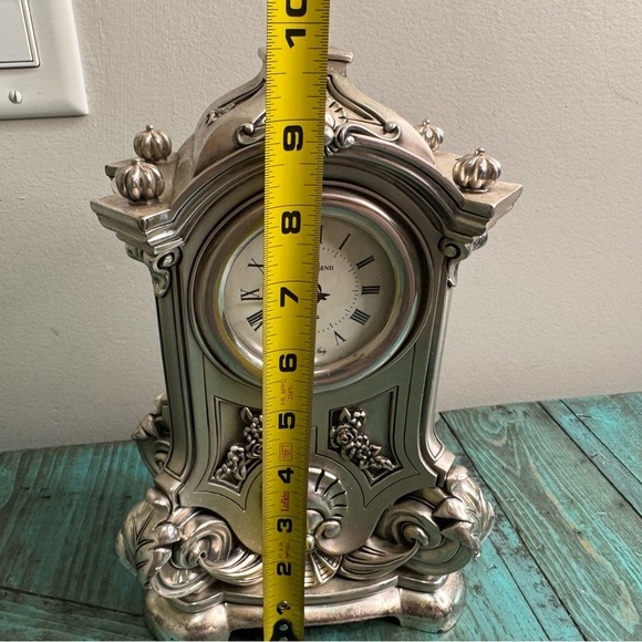 Vintage Argenti Italy Silver Plate Table Shelf Mantel Clock - Picture 9 of 13